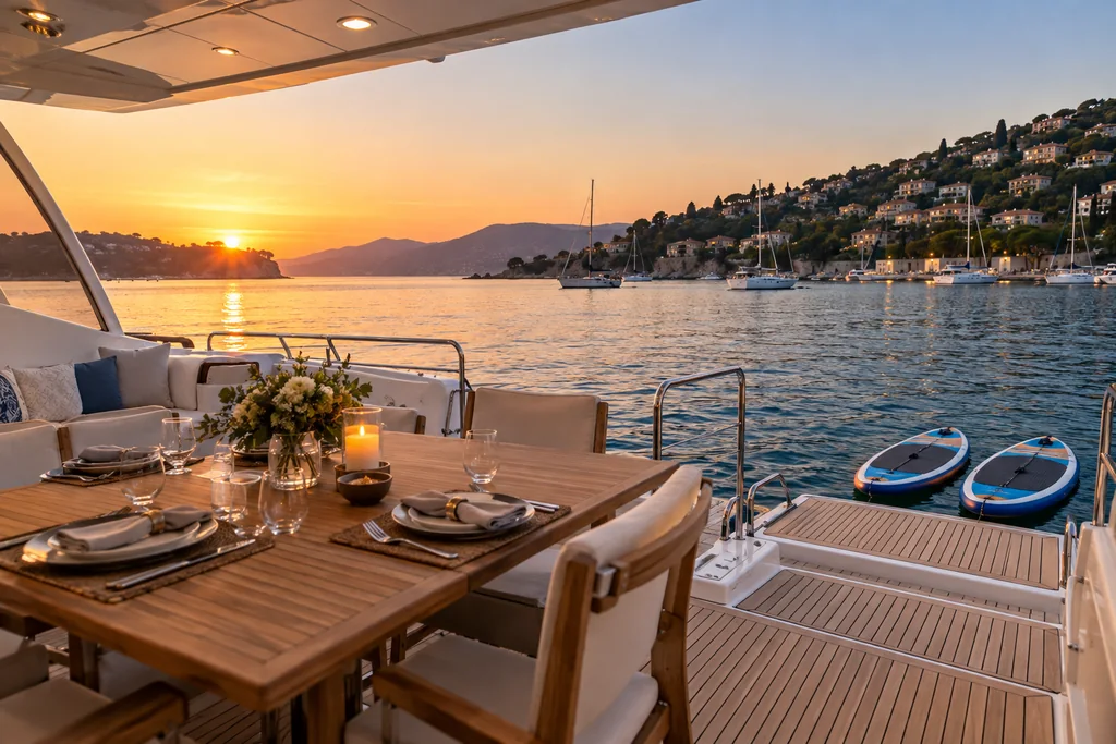 Yacht with requested water activities