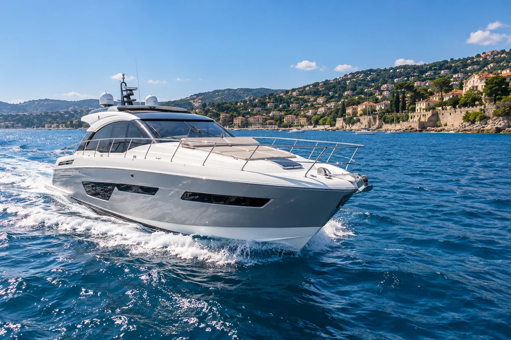 Un yacht à moteur choisi autour de votre journée niçoise