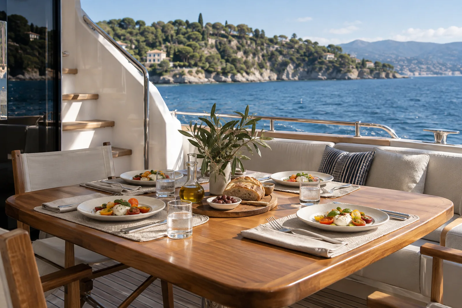 Private yacht lunch and dinner in Nice