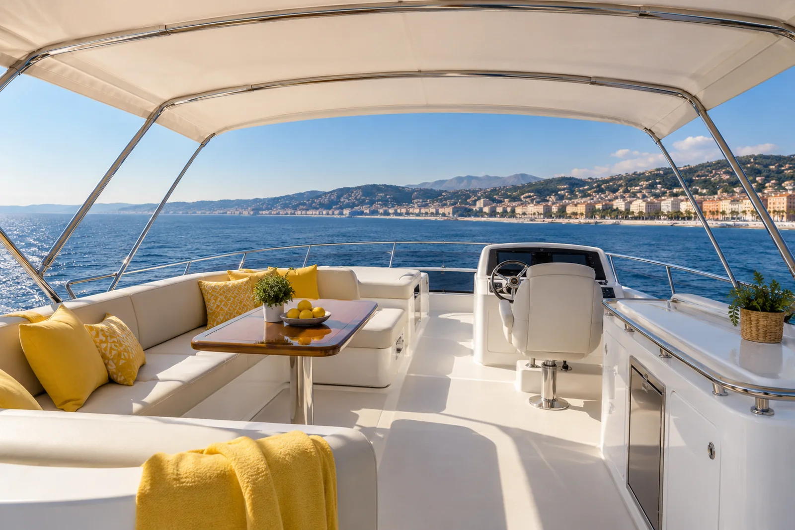 Flybridge yacht charter in Nice